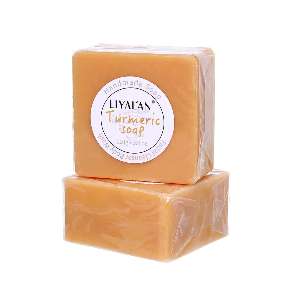 LIYALAN 2pcs Turmeric Soap