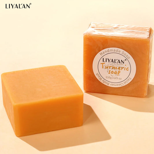 LIYALAN 2pcs Turmeric Soap