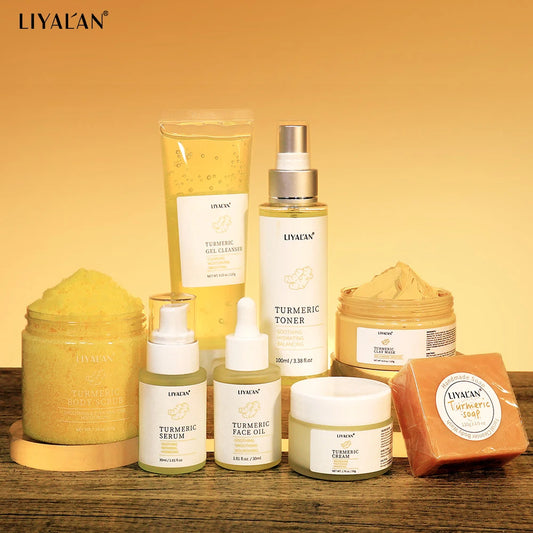 LIYALAN 8pcs Turmeric Skin Care Set