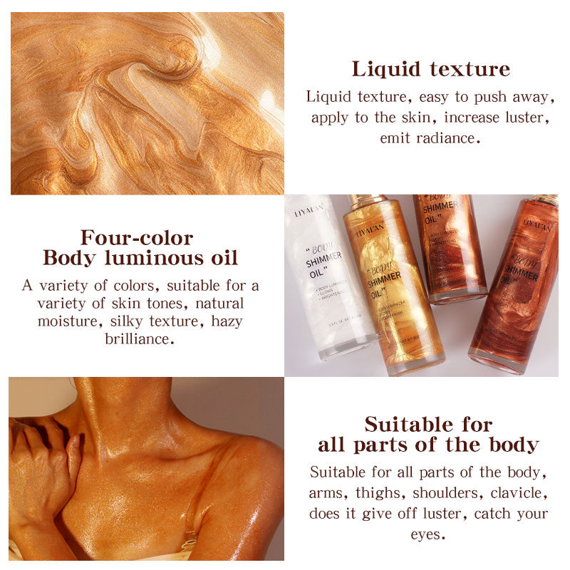 Makeup Body Glow Glitter Body Shimmer Oil